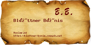 Blüttner Bónis névjegykártya